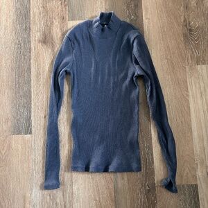 UNIQLO Indigo Blue Mockneck Shirt